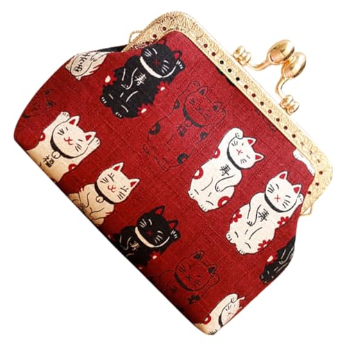 Holibanna Damen Geldbörse Geldbörsen Mini-Münzbeutel Geldbeutel aus Segeltuch Münzfach Geschenkideen für Frauen kleine Handtasche aus Segeltuch Münzgeldbörse Portemonnaie niedlich Münze rot von Holibanna