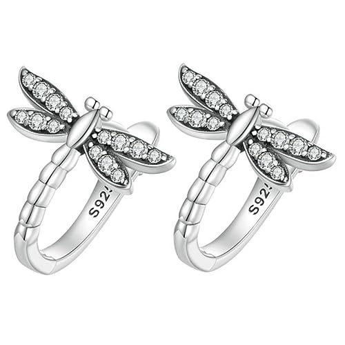 Holibanna Minimalistische Dragonfly Loop Ohrringe aus Sterling Silber für Damen Kleine Schlaufenohrringe Nickelfrei Langlebig als zu Weihnachten Geburtstag Valentinstag von Holibanna