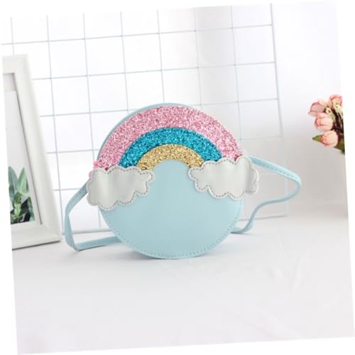 Holibanna Modische Mädchen Umhängetasche Blau mit Regenbogen dekor Kleine Crossbody Geldbörse Aufbewahrungstasche für Kostüm Zubehör und Alltag von Holibanna