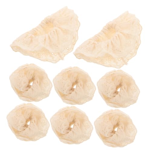 Holibanna 10stücke Weiße Gehäkelte Scrunchies Aus Spitze Riesige Flauschige Scrunchies Für Damen Weiche Satin-haargummis Fürs Haar Spitzen-haargummis Als Accessoire Für von Holibanna