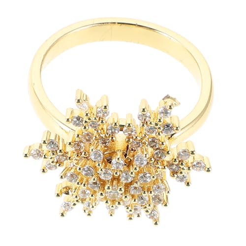 Holibanna Schneeflocken-statement-ring Für Damen Verstellbarer Offener Ring Mit Micropavé-diamanten Ehering-design Für Besondere Anlässe Und Alltag von Holibanna