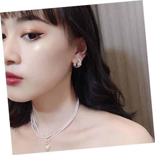 Holibanna Mondgesicht Ohrstecker Damen Goldfarben Kreative Metallohrringe mit Perle Süßer Schmuck für Alltag Party Reise von Holibanna