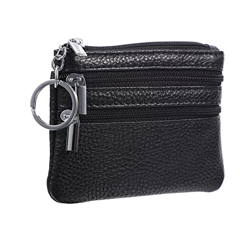 Holibanna Cowhide Multifunktionale Damen Geldbörse wasserdichte Handtasche Mit Schlüsselring Für Karten Münzen Und Geldscheine Business-Design Schwarz von Holibanna