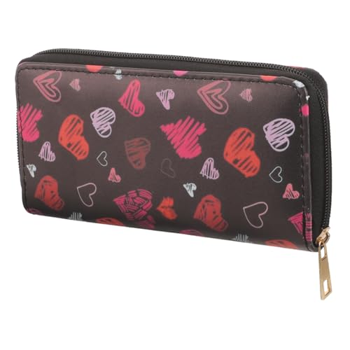 Holibanna Multifunktionale Lange Geldbörse Damen mit Großem Fassungsvermögen Pu Material Cartoon Herz Muster Leichte Kartenhalter Brieftasche Vielseitiges Portemonnaie für Frauen von Holibanna