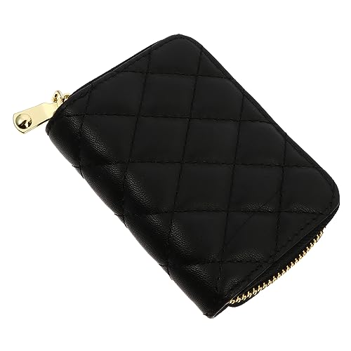 Holibanna Kartenetui Pu Material Geldbörse Für Damen Und Herren RFID Schutz Kleiner Münztasche Mit Reißverschluss Schwarz 9 Kartenfächer Für Büro Und Alltag von Holibanna