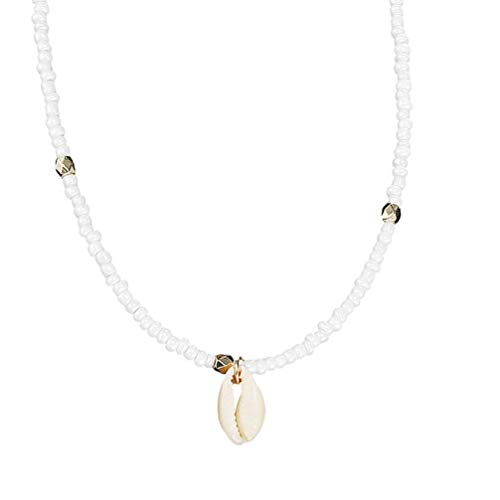 Holibanna Muschelkette Shell Choker Halskette Shell Kette Anhänger Halskette Einstellbare Geflochtene Halskette Hals Schmuck für Frau Geburtstag von Holibanna