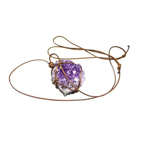Holibanna Natürliche Amethyst Cluster Halskette Damen Unregelmäßige Form Schmuckset Mädchen Kette für Geburtstag und Alltag von Holibanna