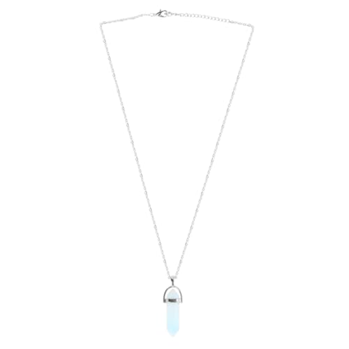 Holibanna Natürlicher Marmor Anhänger mit Sechseckigem Achat design mit Weißem Ketten Schwarzem Lederband Modischer Schmuckanhänger für DIY Halsketten und Kreative Accessoires von Holibanna