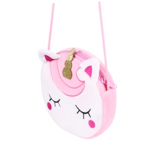 Holibanna Niedliche Einhorn Umhängetasche für Cartoon Einhornform Reißverschluss Mini Straddle Bag Falten Material Modische Kindertasche von Holibanna