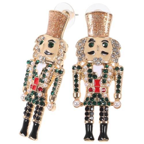 Holibanna Niedliche Nutcracker Soldier Ohrringe für Mädchen Kreative Cartoon Ohrstecker aus Metall Langlebig Modisch für Alltag Hochzeit Geburtstag von Holibanna