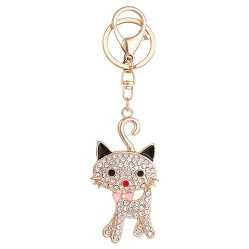 Holibanna Niedlicher Katzen Schlüsselanhänger Mit Strass Cartoon Design Für Taschen Rucksäcke Besonderen Anlässen von Holibanna