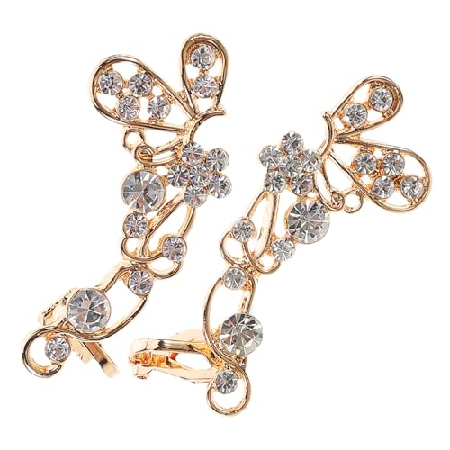 Holibanna Ohrclips Damen Schmetterling Hohl Voll Strass Ohrmanschetten Metall Schmuck für Nicht piercing Geeignet für Alltag und Festlichkeiten von Holibanna