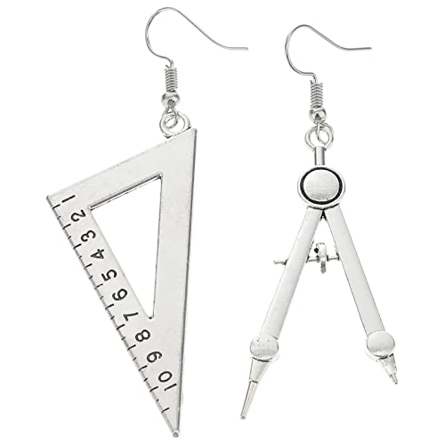 Holibanna Ohrringe Aussage Schere Mathematik Ohrstecker Frauen Ohr Tropfen Baumeln Ohrringe Personalisierte Ohrschmuck für Frauen Mädchen (Lineal) von Holibanna