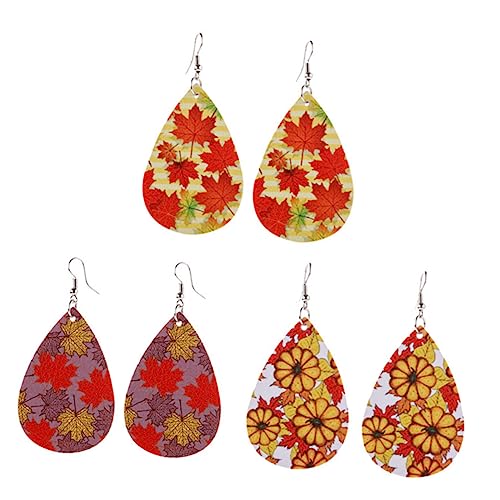 Holibanna Ohrringe mit Ahornblatt und Kürbis Kreative Thanksgiving Dekorationen Orange Gelb für Frauen Einzigartiger Schmuck für Herbstsaison von Holibanna