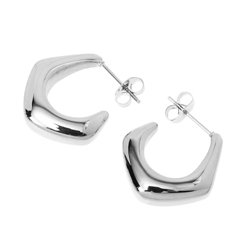 Holibanna Ohrstecker Damen Tropfenform Runde Ohrringe Handgefertigt Silberfarben Alltag Festliche Anlässe Schmuck Geschenk von Holibanna