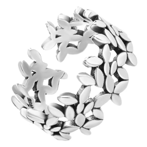 Holibanna Olivenblatt Ring für Damen Verstellbarer Minimalistischer Finger Ring Leichtes Offenes Design für Komfort Täglicher Schmuck für Frauen Perfektes für Familie und Freunde von Holibanna