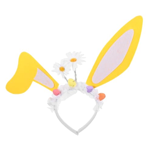 Holibanna Ostern Stirnband Cartoon-Stirnband Hasen-Stirnband Blumenkopfschmuck Haarschmuck Haarband Hasenohren-Stirnband mädchen stirnbänder bilden Make-up-Kostüm-Requisiten Eier Kind Stoff von Holibanna