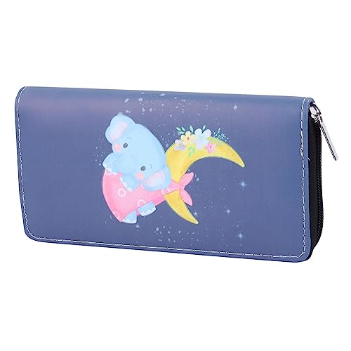 Holibanna PU Langer Reißverschluss Geldbörse mit Elefantenmuster für Damen Vielseitige Clutch für Partys und Alltag Leicht und für Karten und Tickets von Holibanna