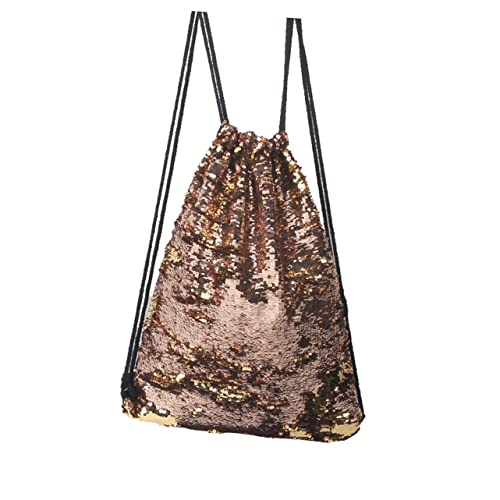 Holibanna Pailletten Rucksack Mit Kordelzug Für Damen Und Herren Glitzernde Kordelzugtasche Leicht Mit Innentasche Für Sport Strand Und Freizeit von Holibanna