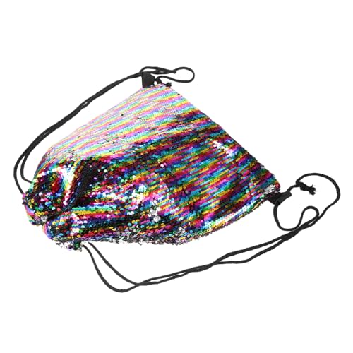 Holibanna Pailletten Turnbeutel Mit Kordelzug Stoffbeutel Mit Glitzerdesign Groß Für Einkaufen Und Camping Umhängetasche Für Alltag von Holibanna