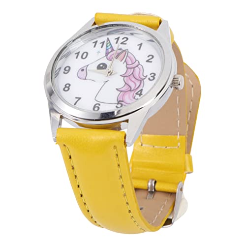 Holibanna Armbanduhr Für Junge Mädchen Mit Einhorn-Muster Quarzuhr Mit Verstellbarem Lederarmband Handgelenksdekoration Modeuhr Geeignet Als Geschenk von Holibanna