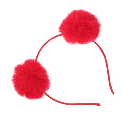 Holibanna Pelzknäuel-stirnband Party-kopfschmuck Süßes Make-up-stirnband Antennen-haarreifen Neuheit Stirnband Pompon-haarband Stirnband Mit Bommel Haarreif Mit Hautpflege Baby Eisen Popper von Holibanna