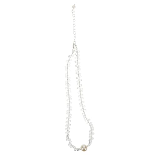 Holibanna Perlen Halskette Damen Klarer Quarz Choker Elegant Schmuck für Hochzeit Party Alltag Transparent Beaded Statement Accessoire Holibanna Perlen Halskette Damen Klarer Quarz Choker Elegant Schmuck für Hochzeit Party Alltag Transparent Beaded Statement Accessoire von Holibanna
