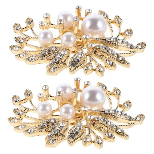 Holibanna Perlen Schuhclips mit Strass Abnehmbare Schuhschmuck accessoires für High Heels Stilvolle Blumenverzierung Stabile Befestigung für Hochzeit Braut und Festliche Anlässe von Holibanna