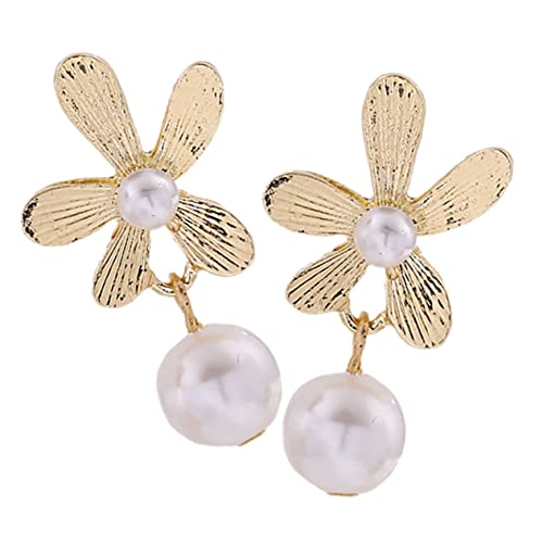 Holibanna Perlenblumen Ohrringe Damen Kleine Ohrstecker Modisch Leicht Tragbar Komfortabler Schmuck Für Alltag Und von Holibanna