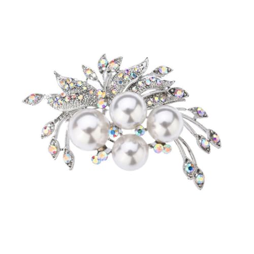 Holibanna Perlenbrosche mit Funkelnden Strasssteinen Kreative Anstecknadel Modisches Accessoire für Damen für Abendkleider Hochzeiten und Festliche Anlässe von Holibanna