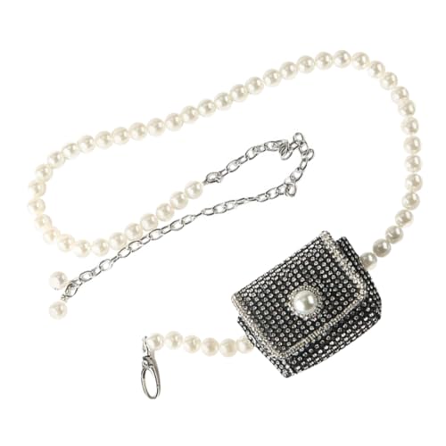 Holibanna Perlengürtel Mit Strasssteinen Hüfttasche Kleine Tasche Damentasche Kettenanhänger Tragetasche Hüfttasche Für Damen Geldbörsen Kettengürteltasche Brusttasche Für Damen von Holibanna