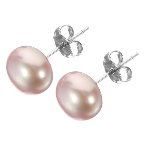 Holibanna Perlenohrringe Damen Süßwasserperlen Ohrstecker Sterling Silber Hypoallergen Elegant Leicht Party Alltag Schmuck von Holibanna