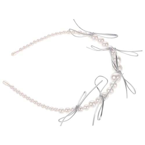 Holibanna Perlen Haarreif Mit Schleife Für Damen Und Mädchen Elegantes Haarschmuck-accessoire Für Hochzeiten Partys Und Besondere Anlässe von Holibanna