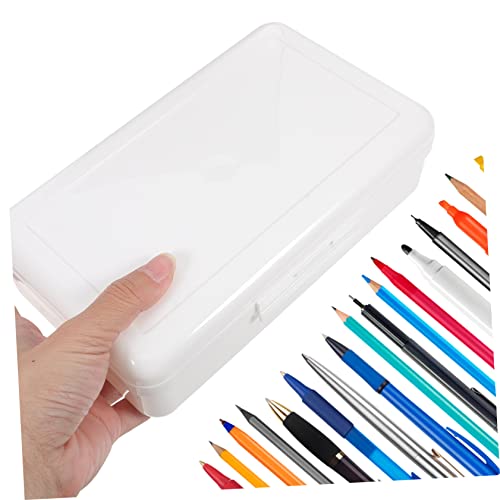 Holibanna Plastik Federmäppchen mit Druckknopfverschluss Stapelbar Langlebiges Pencil Case für Schüler Praktische Stiftebox zur Aufbewahrung von Stiften Bleistiften und Schreibwaren für von Holibanna