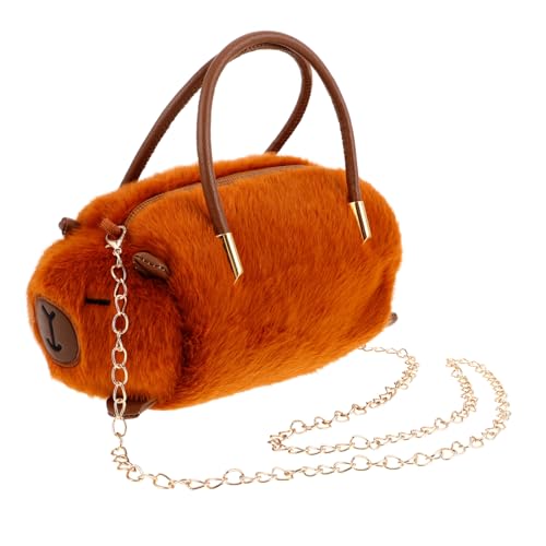 Holibanna Plüsch Crossbody Bag Damen Flauschige Umhängetasche Kuschelig Kapibaradesign Verstellbarer Schultergurt Vielseitig Tragbar Praktisch für Freundin Alltag von Holibanna