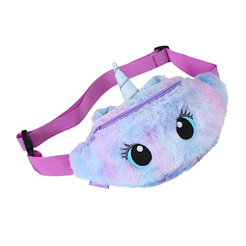 Holibanna Plüsch Einhorn Umhängetasche mit Verstellbarem Gürtel Crossbody Bag für Mädchen Violett Großer Stauraum Kuscheliges Design für Alltag Shopping Freizeit und Party von Holibanna