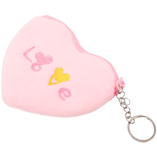 Holibanna Cute Herzform Plüsch Geldbörse Für Mädchen Tragbare Plüsch Geldbörse Mit Schlüsselring Accessoire Für Alltag Und Valentinstag Cartoon- von Holibanna