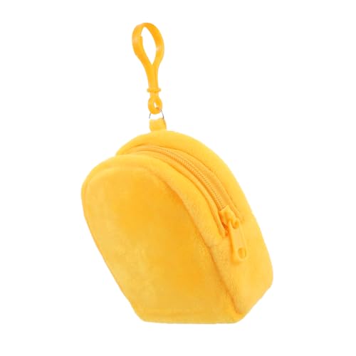 Holibanna Plüsch Schlüsselanhänger Geldbörse Kleine Münztasche Niedliche Candy Farben Rucksack Ohrhörerhalter Tragbare Aufbewahrungstasche Gelb von Holibanna