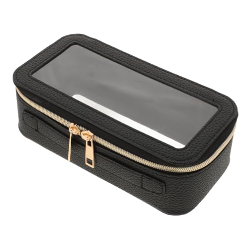 Holibanna Pu Zipper Kosmetiktasche Transparentes PVC Make-up-Organizer Mit Praktischem Bürstenhalter Tragbare Reise-waschtasche Für Damen Und Herren Für Tägliche Essentials Und Unterwegs von Holibanna