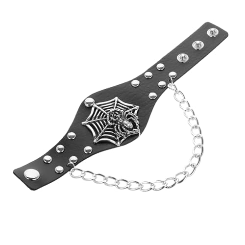 Holibanna Punk-stil Armband Mit Spinnennetz-motiv Verstellbar Aus Pu Und Metall Gothic-design Für Halloween Und Rock-events Unisex-schmuck Für Männer Und Frauen von Holibanna