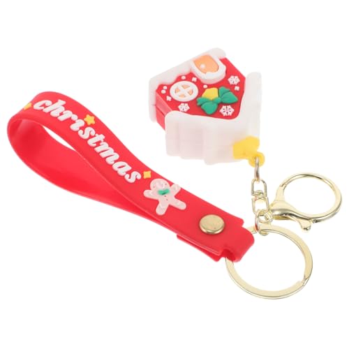Holibanna Weihnachtsschlüsselanhänger Hausförmig Winterdeko Schlüsselring Cartoon Anhänger Feiertagsgeschenk Rucksack Anhänger von Holibanna