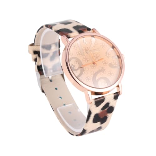 Holibanna Quarz Armbanduhr Damen Mit Pu-lederarmband Runde Uhr Ziffernblatt Für Damen Leopard Muster Design Uhr Gebrauchsanleitung von Holibanna