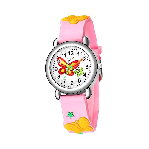Holibanna Quarzuhr Kinder Armbanduhr Mädchen Jungen Cartoon Design Rosa Edelstahl Analog Für Schule Und Freizeit Bequeme Und Langlebige Kinderuhr von Holibanna