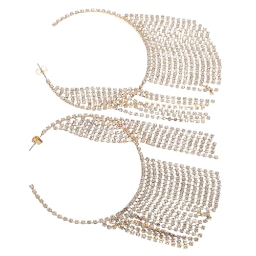 Holibanna Quasten Creolen Ohrringe mit Funkelnden Strasssteinen Leichte Lange Tassel Dangle Ohrhänger für Damen Runde Ohrschmuck für Hochzeit Party und Alltag Holibanna Quasten Creolen Ohrringe mit Funkelnden Strasssteinen Leichte Lange Tassel Dangle Ohrhänger für Damen Runde Ohrschmuck für Hochzeit Party und Alltag von Holibanna