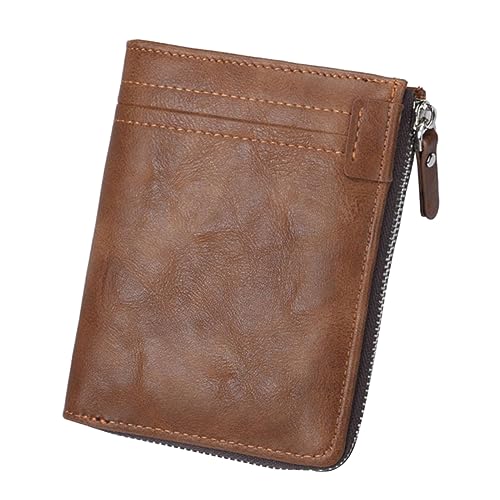 Holibanna Herren-geldbörse Aus - Mit Reißverschluss Braune Brieftasche Für Karten Und Bargeld Kompakt Und Stylisch Für Business Und Alltag von Holibanna