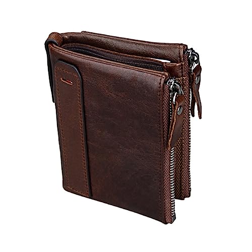 Holibanna 1stück Multifunktionale Geldbörse Mit -Schutz Kurzformat Zipper Portemonnaie Für Rotbraun Mit Fächern Für Karten Münzen Und Ausweise von Holibanna