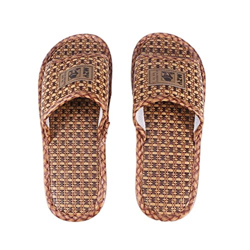 Rattan Stroh Slipper Slip on Schuhe Sommer Wohnungen Rutschen für Unisex Erwachsene von Holibanna