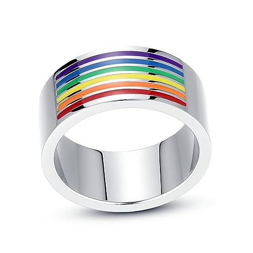 Holibanna Regenbogen Schmuck Ring Für Schwule Und Lesben Aus Wasserdichtem Mit Farbigen Verzierungen Zum Tragen Beim Schwimmen Oder Tauchen von Holibanna