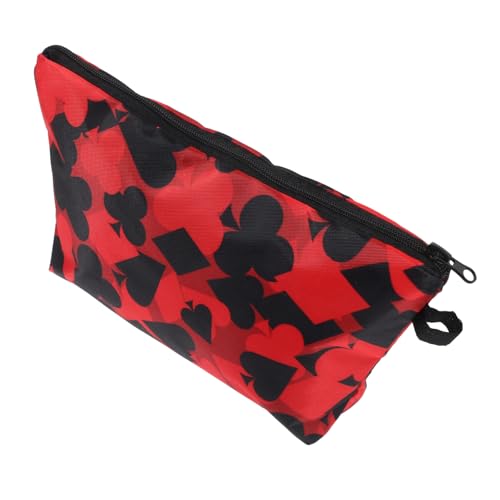 Holibanna Reißverschlusstasche Für Make-up Kosmetiktasche Mit Pokerkartenmuster Reisetasche Aus Spritzwassergeschütztem Material Organizer Für Kosmetika Und Kleine Gegenstände Für von Holibanna