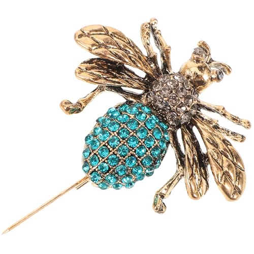 Holibanna Retro Biene Brosche Pin mit Strasssteinen Schmucknadel für Damen Vintage Anstecknadel in Gold Blau Vielseitig für Pullover Kleider Schals Taschen Geeignet von Holibanna